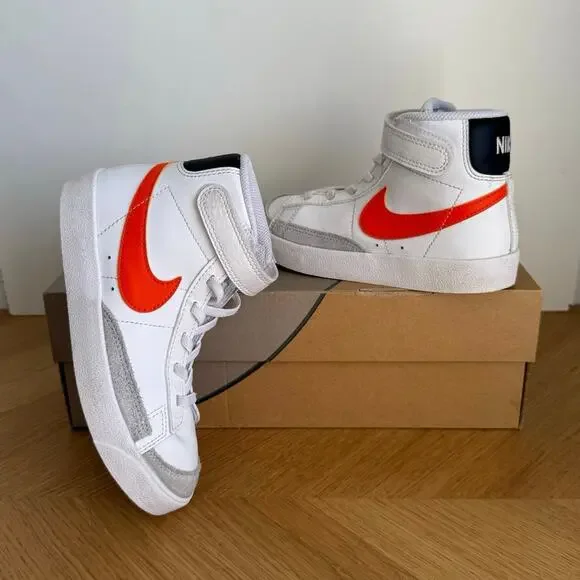 Nike Blazer Mid ‘77 White/Orange Kids Sneakers - SZ 13.5 C - Picture 9 of 11